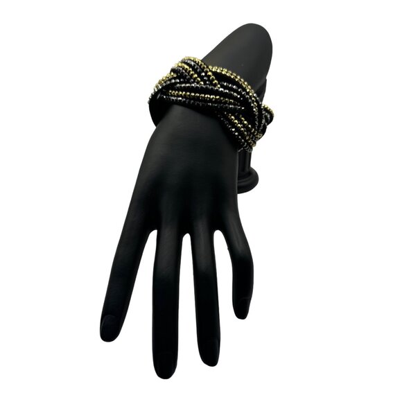 Handmade Braided Bead Bracelet With Adjustable Snap Closure - Picture 1 of 4